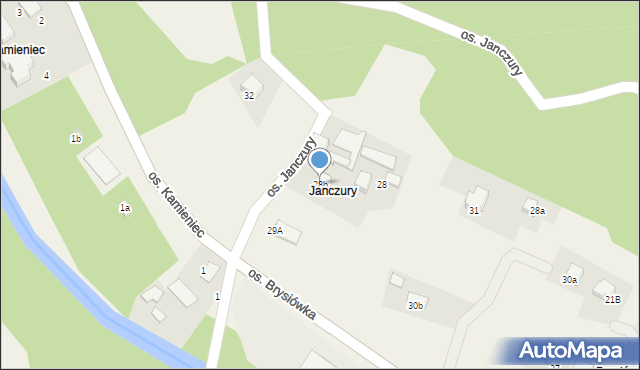Ochotnica Dolna, Osiedle Janczury, 28b, mapa Ochotnica Dolna