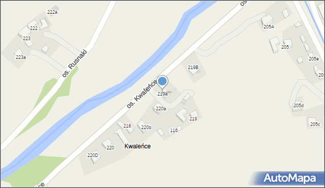 Ochotnica Dolna, Osiedle Kwaleńce, 219a, mapa Ochotnica Dolna