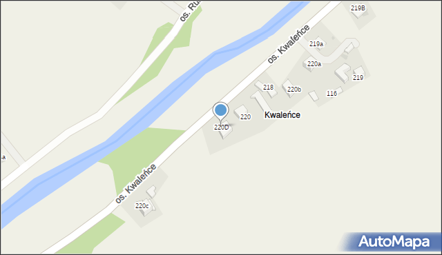 Ochotnica Dolna, Osiedle Kwaleńce, 220D, mapa Ochotnica Dolna
