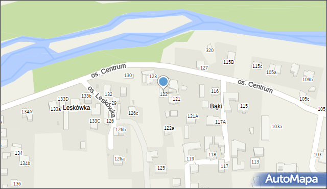 Ochotnica Dolna, Osiedle Leskówka, 122, mapa Ochotnica Dolna