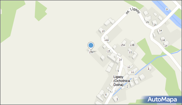 Ochotnica Dolna, Osiedle Ligasy, 15b, mapa Ochotnica Dolna