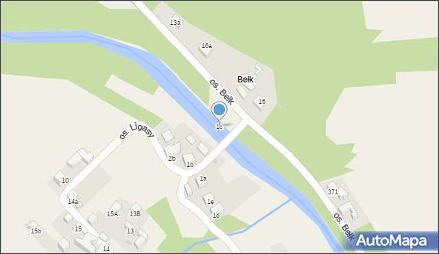 Ochotnica Dolna, Osiedle Ligasy, 1c, mapa Ochotnica Dolna