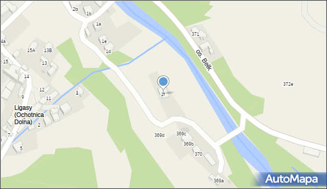 Ochotnica Dolna, Osiedle Ligasy, 1f, mapa Ochotnica Dolna