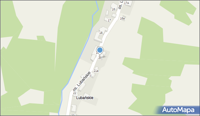 Ochotnica Dolna, Osiedle Lubańskie, 20, mapa Ochotnica Dolna