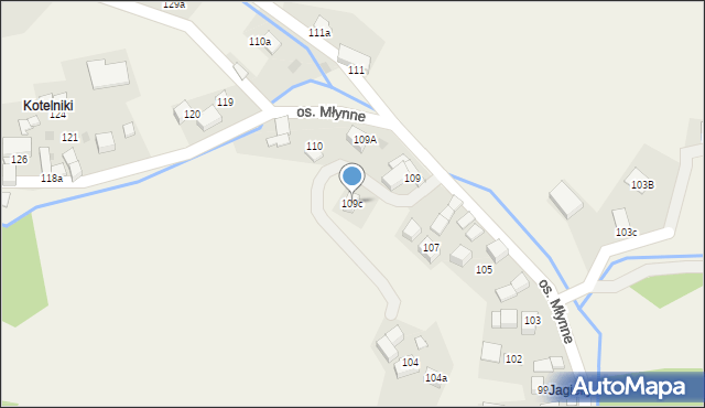 Ochotnica Dolna, Osiedle Młynne, 109c, mapa Ochotnica Dolna