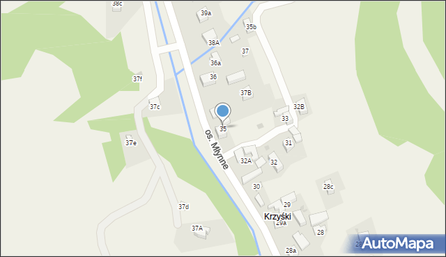 Ochotnica Dolna, Osiedle Młynne, 35a, mapa Ochotnica Dolna