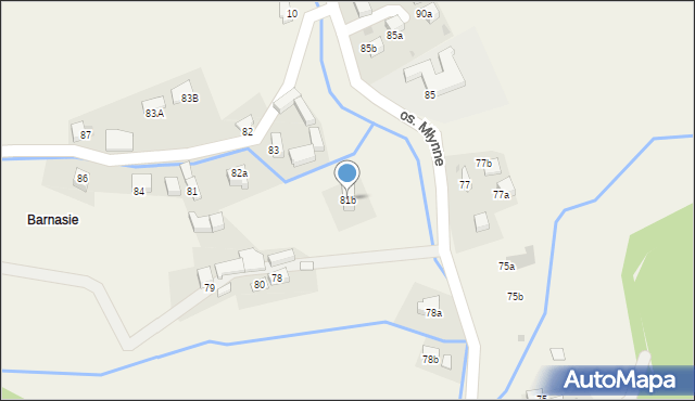 Ochotnica Dolna, Osiedle Młynne, 81b, mapa Ochotnica Dolna