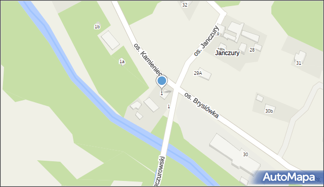 Ochotnica Dolna, Osiedle Potok Janczurowski, 1, mapa Ochotnica Dolna