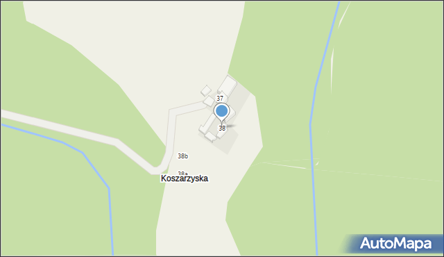 Ochotnica Dolna, Osiedle Potok Janczurowski, 38, mapa Ochotnica Dolna