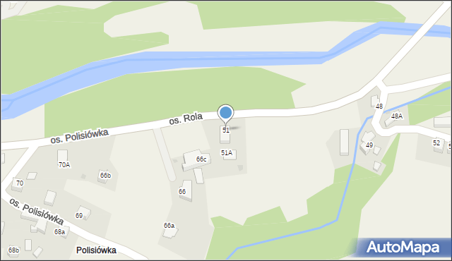 Ochotnica Dolna, Osiedle Rola, 51, mapa Ochotnica Dolna