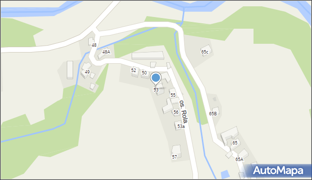 Ochotnica Dolna, Osiedle Rola, 53, mapa Ochotnica Dolna
