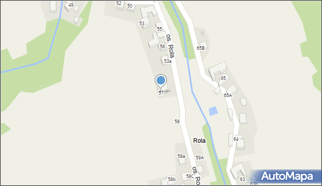 Ochotnica Dolna, Osiedle Rola, 57, mapa Ochotnica Dolna