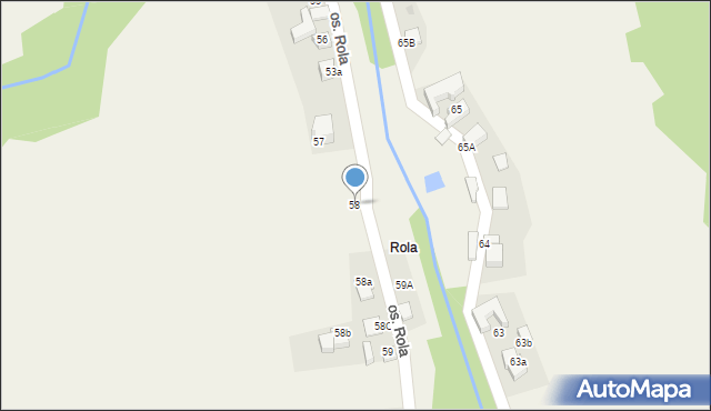 Ochotnica Dolna, Osiedle Rola, 58, mapa Ochotnica Dolna