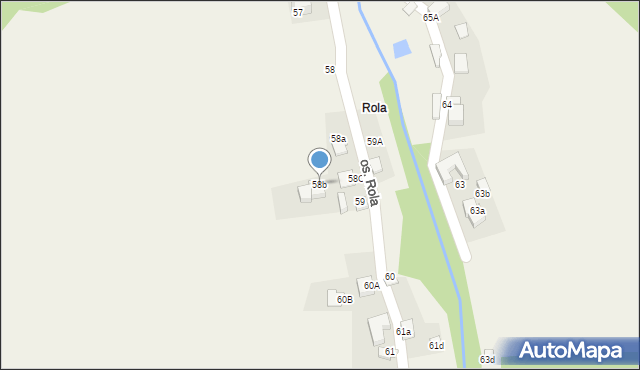Ochotnica Dolna, Osiedle Rola, 58b, mapa Ochotnica Dolna