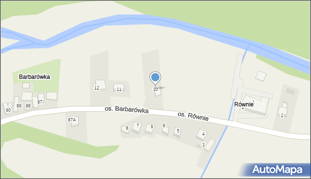 Ochotnica Dolna, Osiedle Równie, 10, mapa Ochotnica Dolna