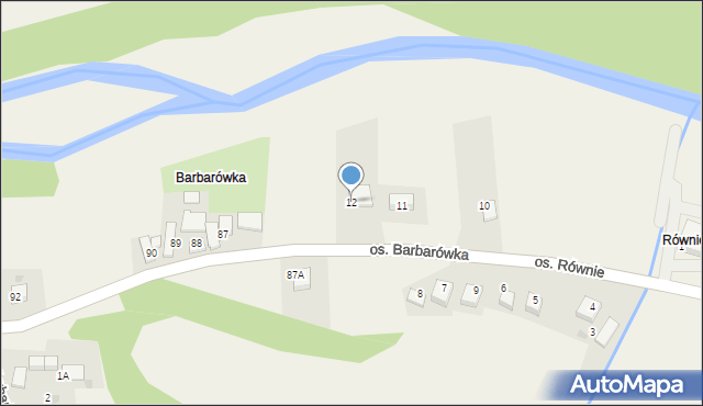 Ochotnica Dolna, Osiedle Równie, 12, mapa Ochotnica Dolna