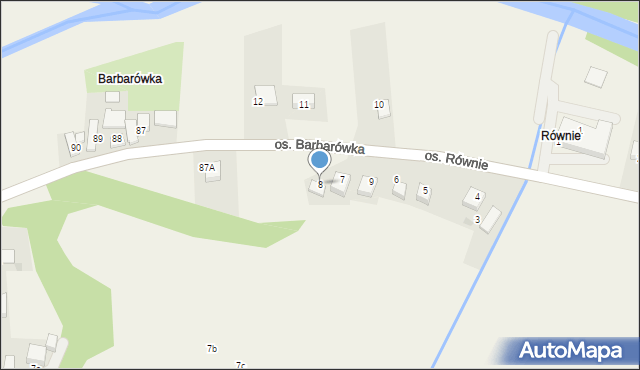 Ochotnica Dolna, Osiedle Równie, 8, mapa Ochotnica Dolna