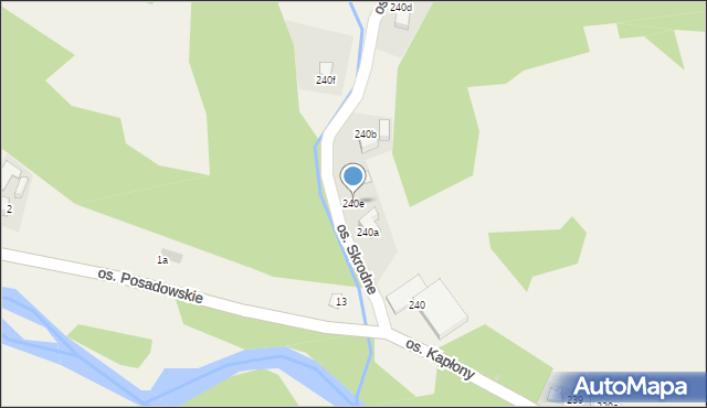 Ochotnica Dolna, Osiedle Skrodne, 240e, mapa Ochotnica Dolna