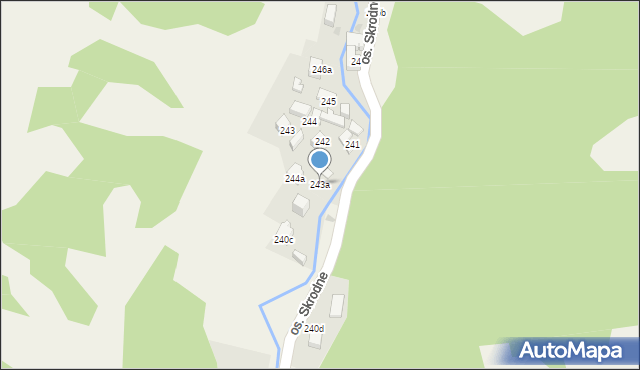 Ochotnica Dolna, Osiedle Skrodne, 243a, mapa Ochotnica Dolna