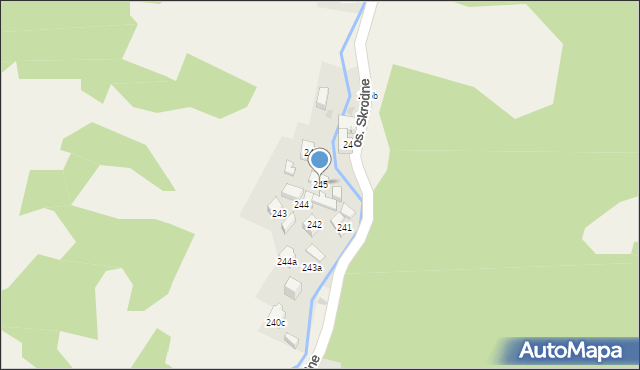 Ochotnica Dolna, Osiedle Skrodne, 245, mapa Ochotnica Dolna