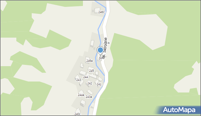 Ochotnica Dolna, Osiedle Skrodne, 246, mapa Ochotnica Dolna