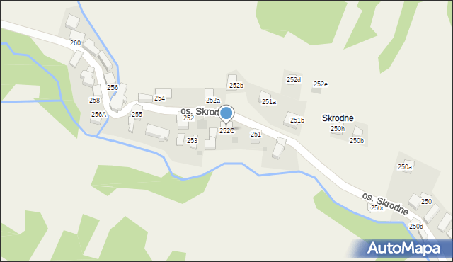Ochotnica Dolna, Osiedle Skrodne, 252C, mapa Ochotnica Dolna