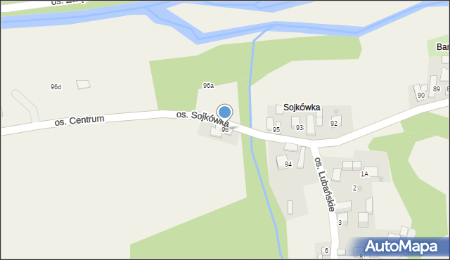 Ochotnica Dolna, Osiedle Sojkówka, 96, mapa Ochotnica Dolna