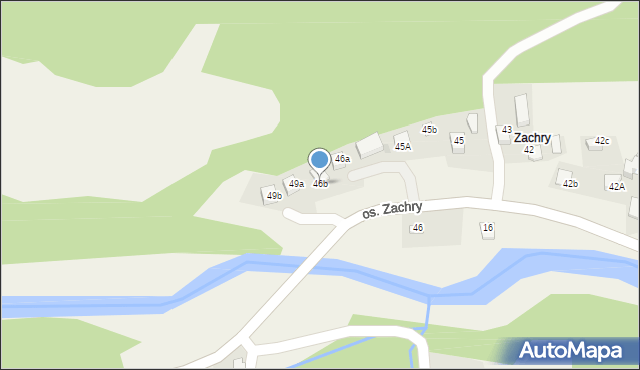 Ochotnica Dolna, Osiedle Zachry, 46b, mapa Ochotnica Dolna
