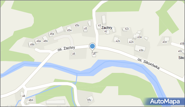 Ochotnica Dolna, Osiedle Zachry, 47, mapa Ochotnica Dolna