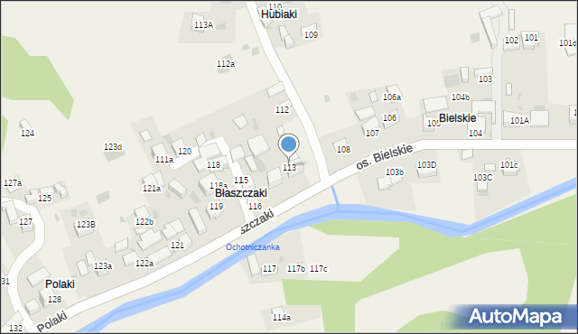 Ochotnica Górna, Osiedle Błaszczaki, 113, mapa Ochotnica Górna