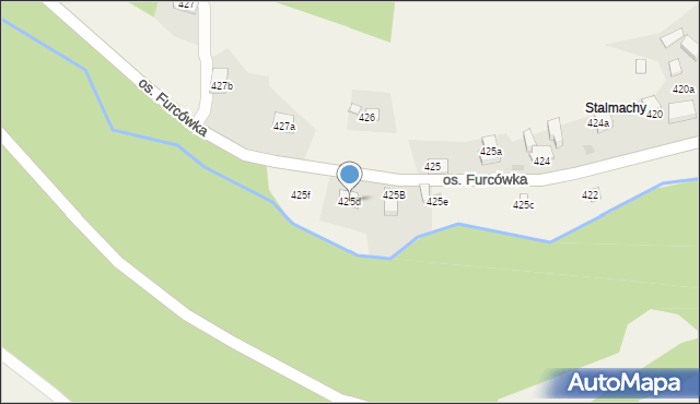 Ochotnica Górna, Osiedle Furcówka, 425d, mapa Ochotnica Górna