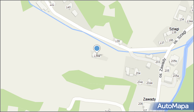 Ochotnica Górna, Osiedle Jamne, 139a, mapa Ochotnica Górna