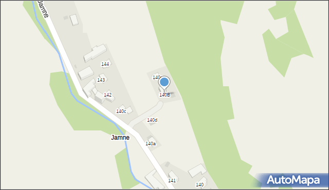 Ochotnica Górna, Osiedle Jamne, 140B, mapa Ochotnica Górna