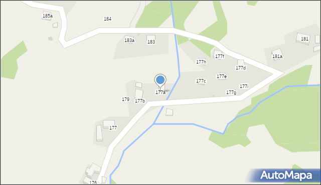 Ochotnica Górna, Osiedle Jamne, 177a, mapa Ochotnica Górna