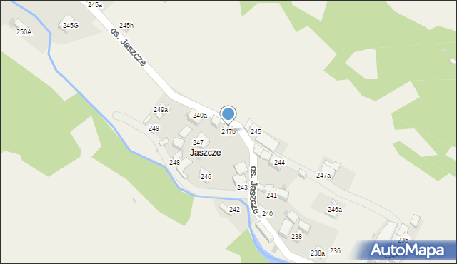 Ochotnica Górna, Osiedle Jaszcze, 247b, mapa Ochotnica Górna