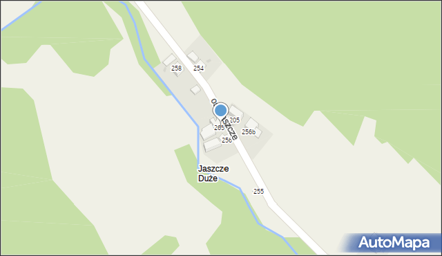 Ochotnica Górna, Osiedle Jaszcze, 265a, mapa Ochotnica Górna