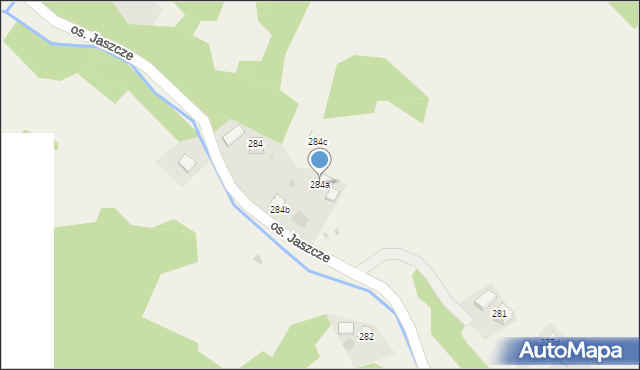 Ochotnica Górna, Osiedle Jaszcze, 284a, mapa Ochotnica Górna