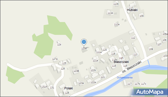 Ochotnica Górna, Osiedle Polaki, 123d, mapa Ochotnica Górna