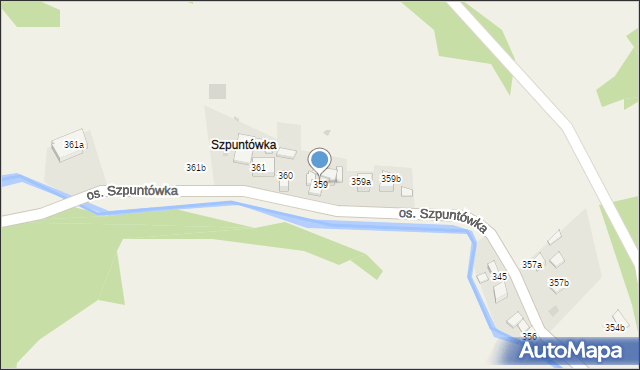 Ochotnica Górna, Osiedle Szpuntówka, 359, mapa Ochotnica Górna