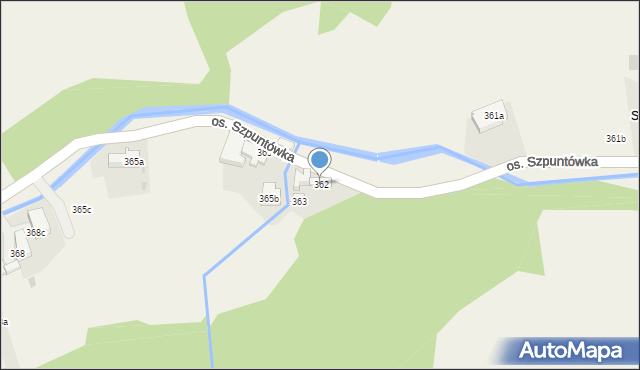 Ochotnica Górna, Osiedle Ustrzyk, 362, mapa Ochotnica Górna