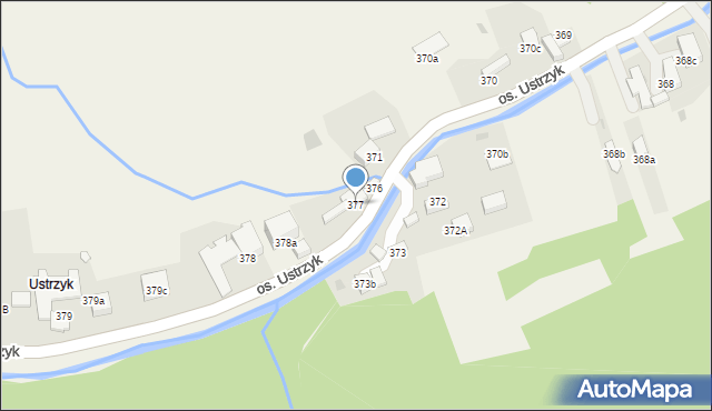 Ochotnica Górna, Osiedle Ustrzyk, 377, mapa Ochotnica Górna