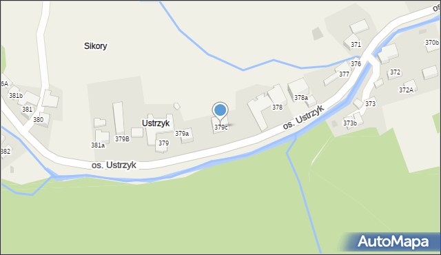 Ochotnica Górna, Osiedle Ustrzyk, 379c, mapa Ochotnica Górna