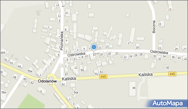 Odolanów, Ostrowska, 12, mapa Odolanów