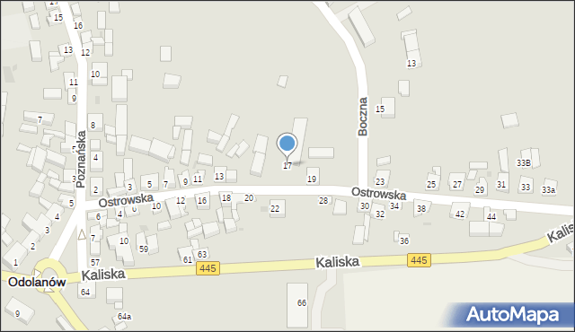 Odolanów, Ostrowska, 17, mapa Odolanów