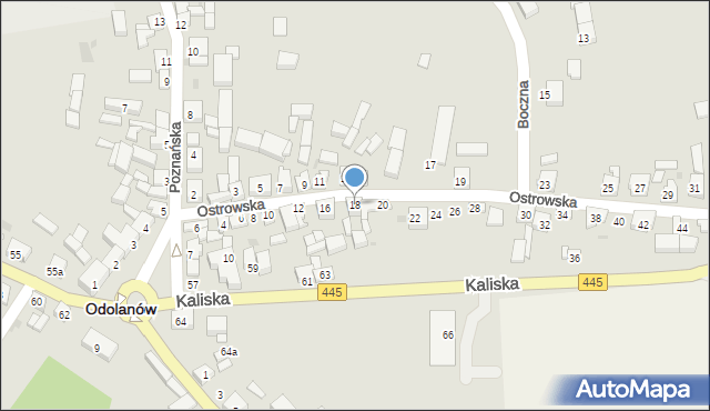 Odolanów, Ostrowska, 18, mapa Odolanów