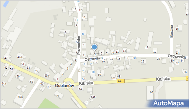 Odolanów, Ostrowska, 3, mapa Odolanów