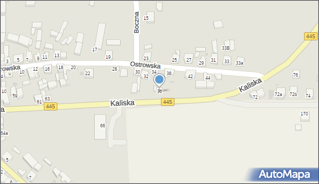 Odolanów, Ostrowska, 36, mapa Odolanów