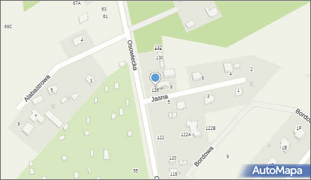 Odrano-Wola, Osowiecka, 126, mapa Odrano-Wola