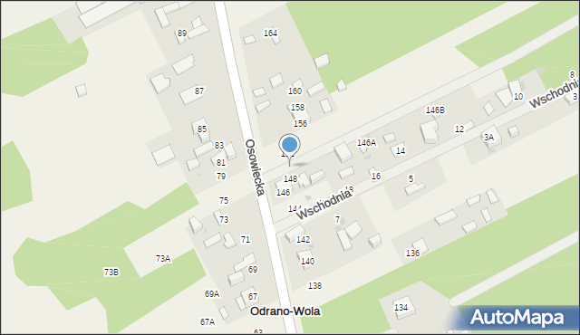 Odrano-Wola, Osowiecka, 150, mapa Odrano-Wola