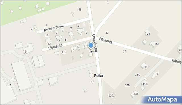 Odrano-Wola, Osowiecka, 49, mapa Odrano-Wola